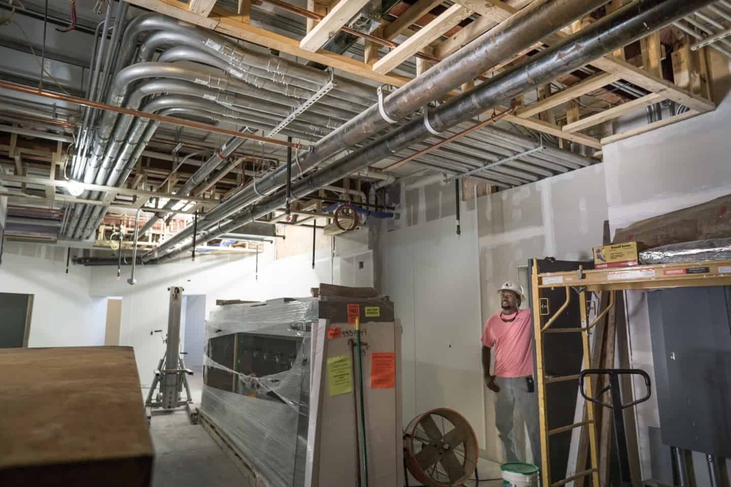 Commercial electrical equipment prepared for inspection and maintenance