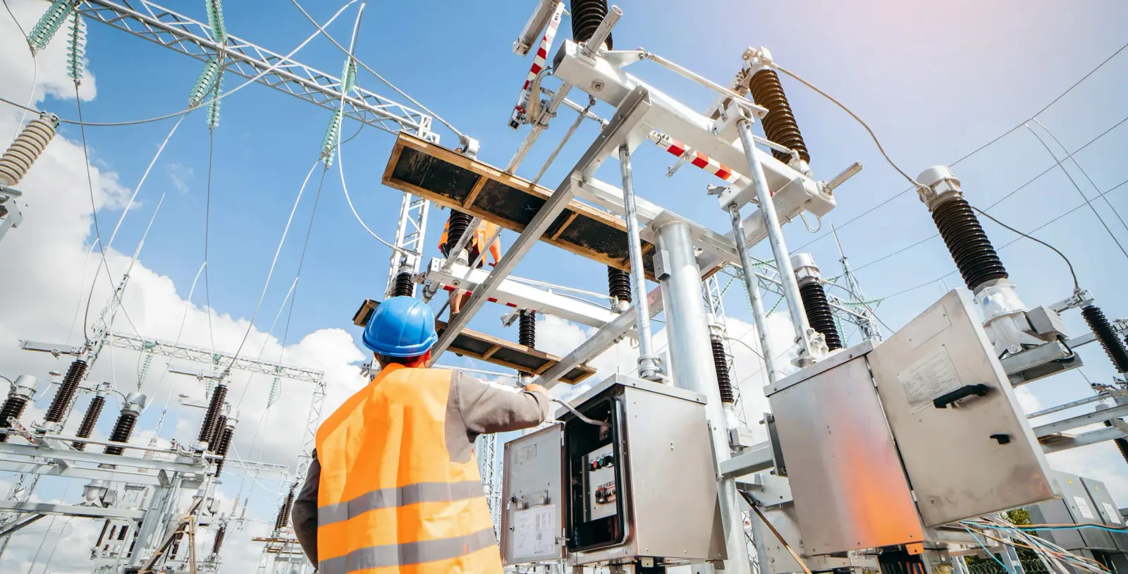 Electrical distribution equipment undergoing maintenance and service
