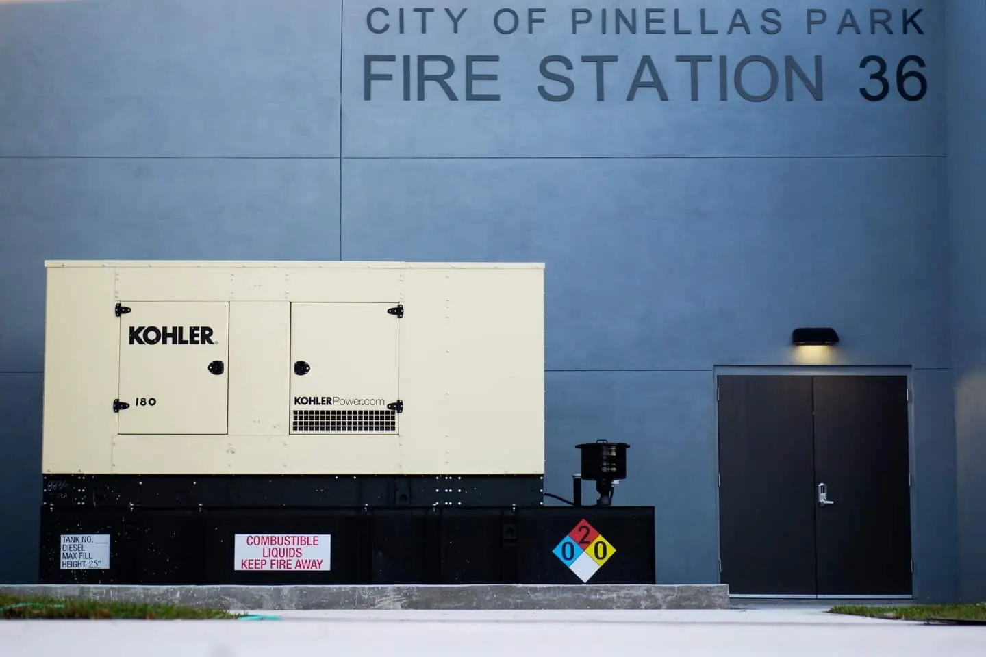 Commercial emergency generator installation