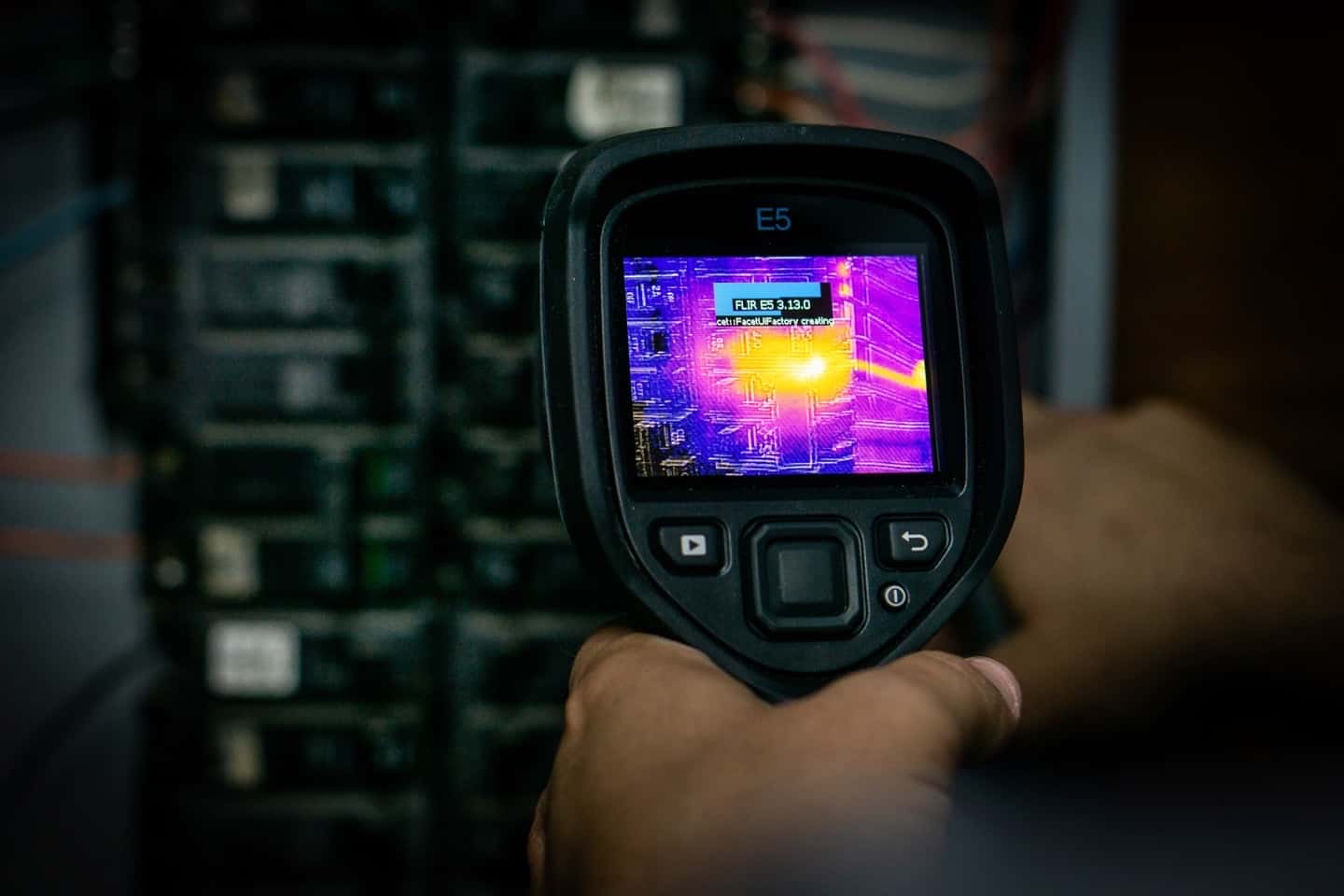 Thermal imaging used during electrical maintenance